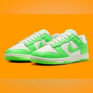 Green and White Sneakers Nike Dunk Low Green strike like new worn 2 hours